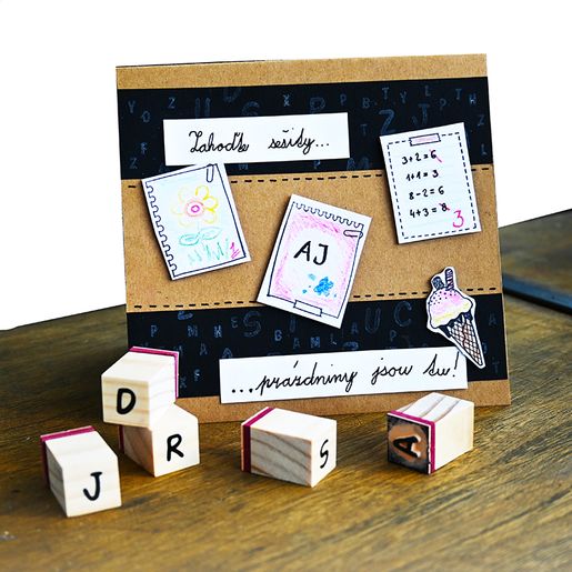 Dřevěná razítka Aladine, 27 ks - Abeceda, 0,85 cm