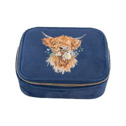 Vyšívané cestovní pouzdro na šperky Wrendale Designs "Daisy Coo" - Kráva