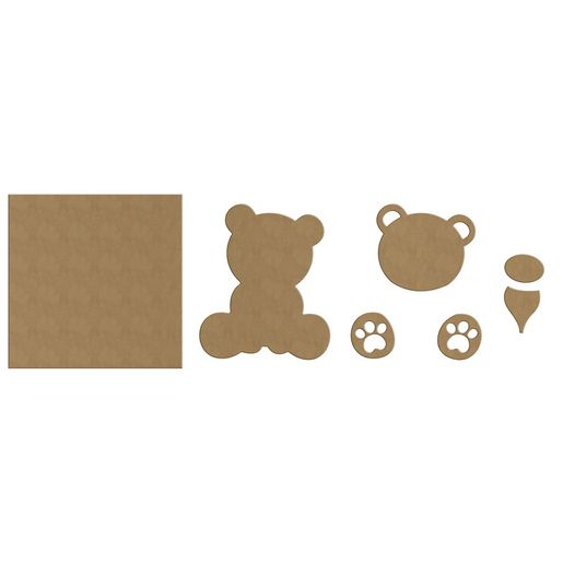 Dřevěný obrázek k dotvoření Aladine - Medvídek