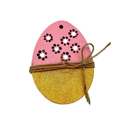 Dřevěný výřez k dekoraci Gomille, závěsný, 4,3x6 cm - Vajíčko, mini