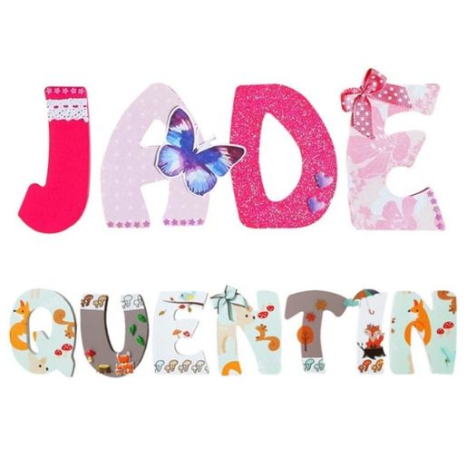 Dřevěný výřez k dekoraci Gomille, 8 cm - Abeceda - VYBERTE PÍSMENO