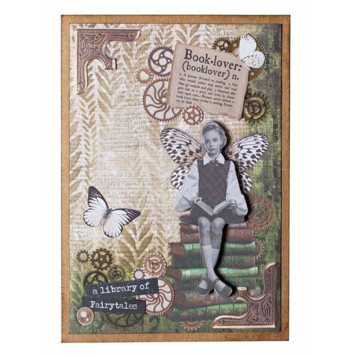 Blok s papírovými výseky Studio Light "Grunge", A5, 20 l. - Rozkvetlé retro