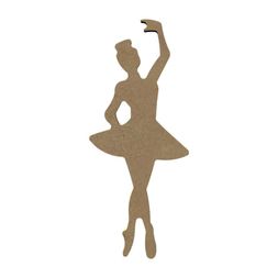 Dřevěný výřez k dekoraci Gomille, 6x17 cm - Balerína