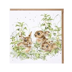 Přání Wrendale Designs "Spring Hares", 15x15 cm - Zajíci