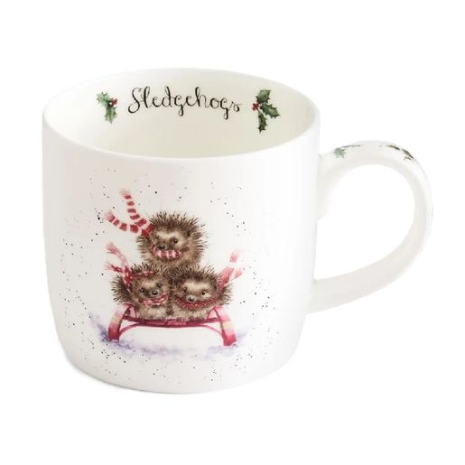 Vánoční porcelánový hrnek Wrendale Designs "Sledgehogs", 0,31 l - Ježci