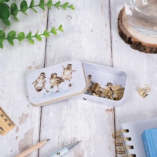 Plechová krabička na drobnosti Wrendale Designs "Puddle Ducks" - Káčátka