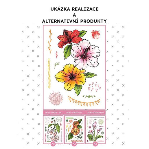 Gelová razítka Studio Light "Hibiscus", 10 ks - Ibišek