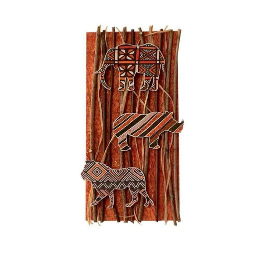 Dřevěný výřez k dekoraci Gomille, 15x8 cm - Nosorožec