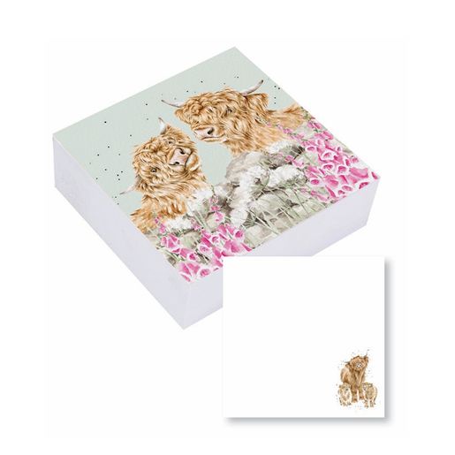 Samolepicí bloček Wrendale Designs "Just for Moo", 250 l. - Krávy