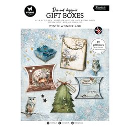 DIY Dárkové krabičky Studio Light "Winter Wonderland", A4, 12 l. - Zima se zvířátky