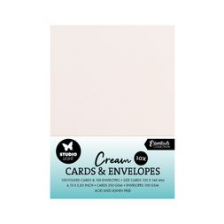 Přání a obálky Studio Light, A6, 10 ks - krémové
