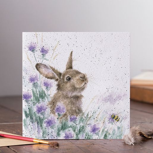 Přání Wrendale Designs "The Meadow ", 15x15 cm - Králík