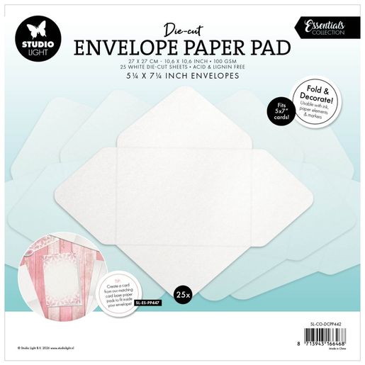Základy obálek v bloku Studio Light, 25 l. - Obálky 5”x7” (12,7x17,8 cm)