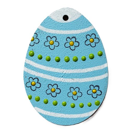 Dřevěný výřez k dekoraci Gomille, závěsný, 5,8x8 cm - Vajíčko