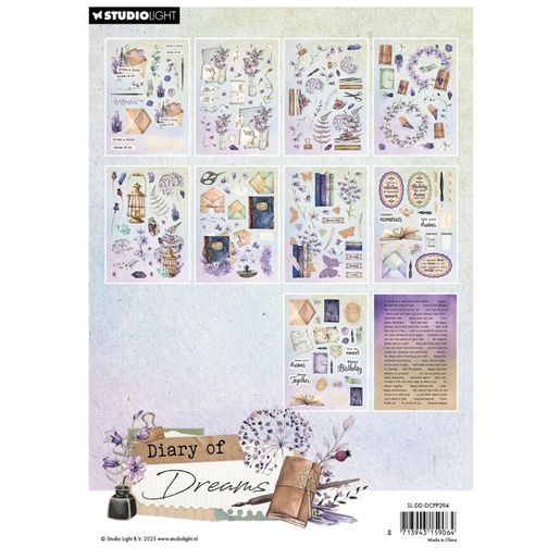 Blok s papírovými výseky Studio Light "Diary of Dreams", A5, 20 l.