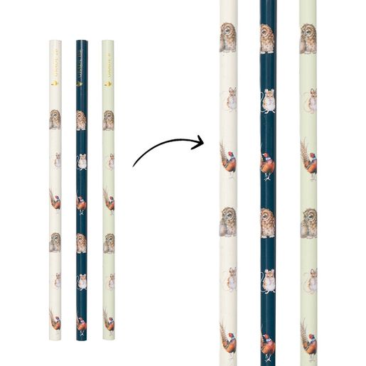 Luxusní tužky Wrendale Designs, 6 ks - Polní zvířata