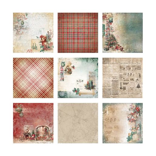 Blok podkladových papírů Studio Light "Festive Nostalgia", 20,3x20,3 cm, 36 l.