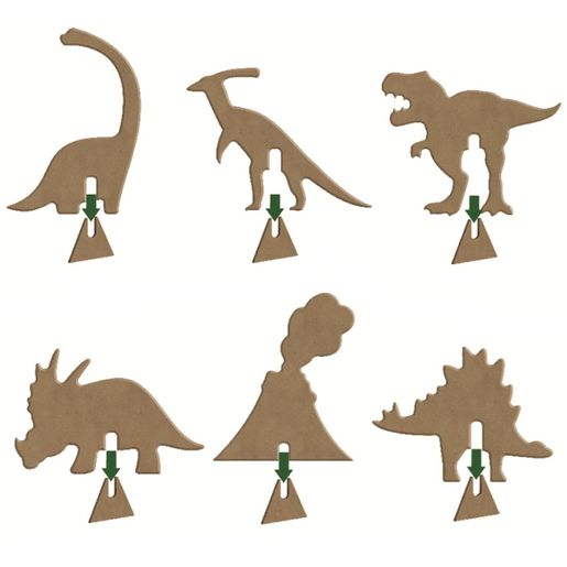 Dřevěná hrací sada k dotvoření Gomille - Dinosauři