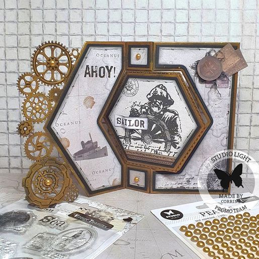 Vyřezávací šablony Studio Light "Vintage Treasures", 12 ks - Základ přání