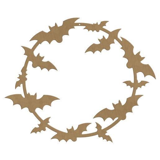 Dřevěný výřez k dekoraci Gomille, 37x37 cm - Halloweenský věnec