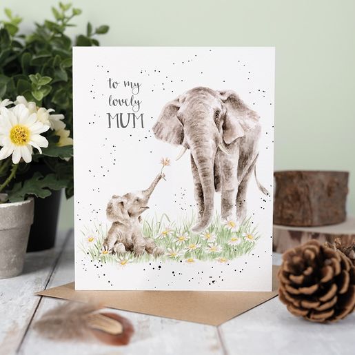 Přání pro maminku Wrendale Designs "Bloom and Grow" - Sloni