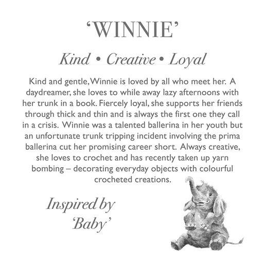 Plyšová hračka Wrendale Designs "Elephant Winnie" - Slon, mládě