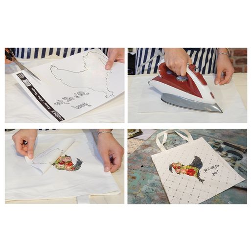 Transferový obrázek na textil Cadence, 25x35 cm - Květinová slepice