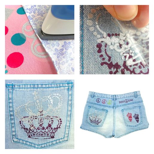 Transferový obrázek na textil Aladine, 12x17 cm - Kníry, glitr