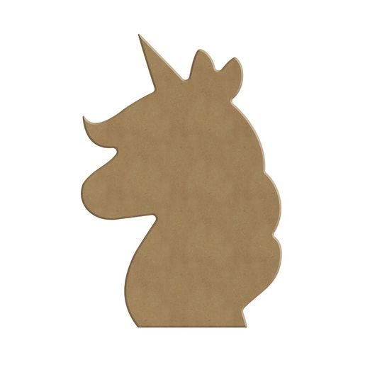 Dřevěný výřez k dekoraci Gomille, 11x17 cm - Hlava jednorožce