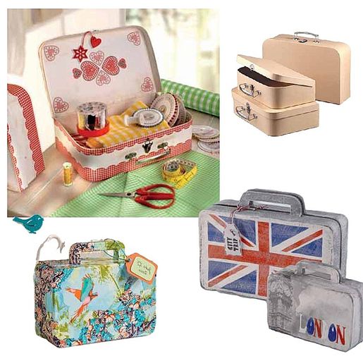 Kartonový kufřík PappArt k dotvoření, 25x21,5x8 cm - velký