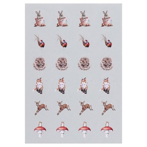 Kulaté samolepky Wrendale Designs "The Country Set", 144 ks - Zvířata