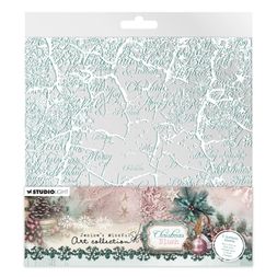 Acetátová fólie Studio Light "Christmas Blush“, 6 ks - Bílé a mátové Vánoce