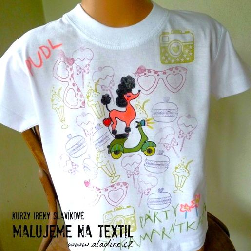 Razítka na textil Aladine Stampo T-Shirt, 8 ks - Párty pro holky