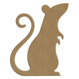 Dřevěný výřez k dekoraci Gomille, 13x16 cm - Krysa na zadních