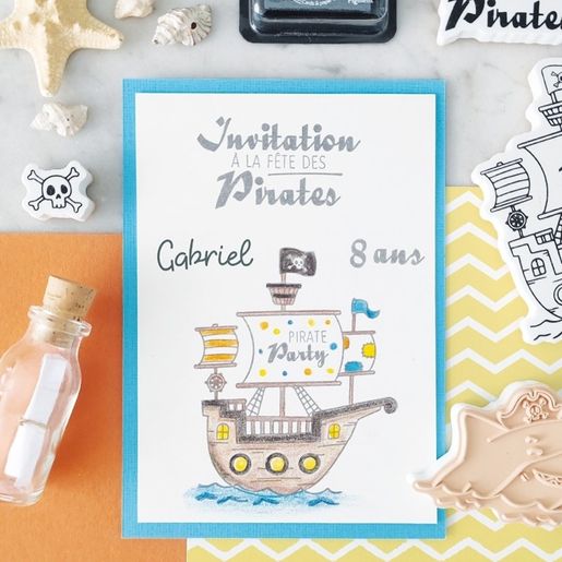 Dětská razítka Aladine Stampo Birthday, 30 ks - Piráti