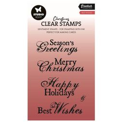 Gelová razítka Studio Light, 5 ks - Vánoční pozdravy