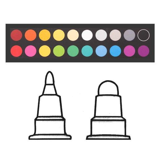 Fixy na tečkování Studio Light, 20 ks - metalické barvy