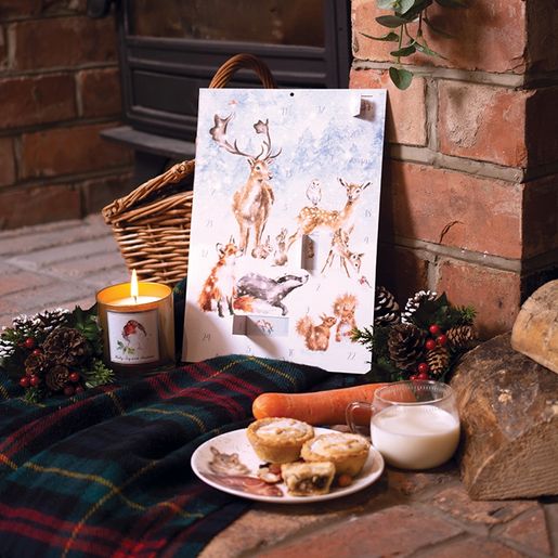 Přání s adventním kalendářem Wrendale Designs "A Winter Wonderland" - Zima v lese