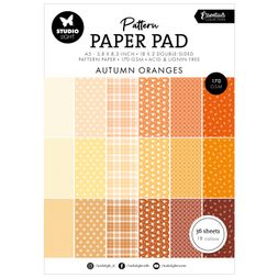 Blok vzorovaných papírů Studio Light, A5, 36 l. - podzimní odstíny oranžové