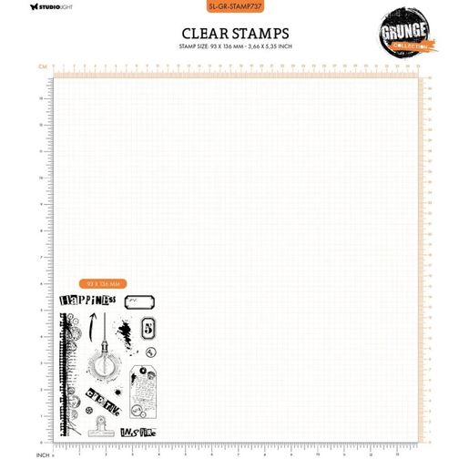 Gelová razítka Studio Light "Grunge", 6 ks - Vintage žárovka