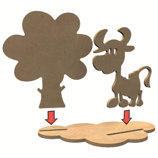 Kreativní dřevěná sada k dotvoření Gomille - Kravička