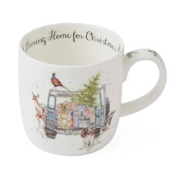 Vánoční porcelánový hrnek Wrendale Designs "Driving Home for Christmas", 0,31 l - Pejsci