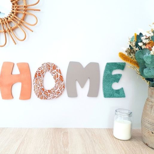 Dřevěný výřez k dekoraci Gomille, 15 cm - Abeceda - VYBERTE PÍSMENO