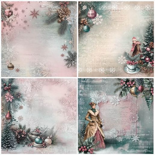 Blok podkladových papírů Studio Light "Christmas Blush", 20,3x20,3 cm, 36 l.