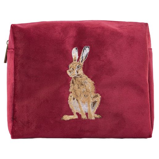 Vyšívaná kosmetická taška Wrendale Designs "Golden Hour", velká - Zajíc