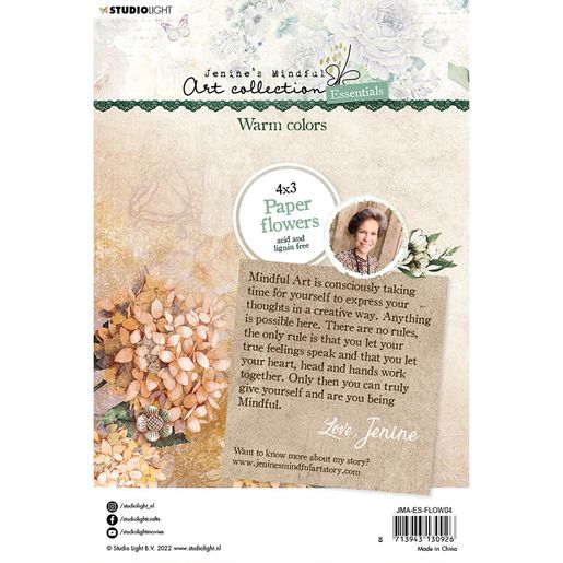 Papírové květiny Studio Light, 12 ks - teplé odstíny