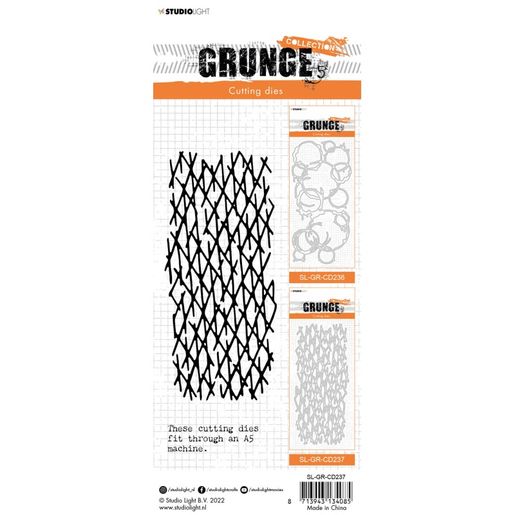 Vyřezávací šablona Studio Light "Grunge", 22,5x10 cm - Mřížka