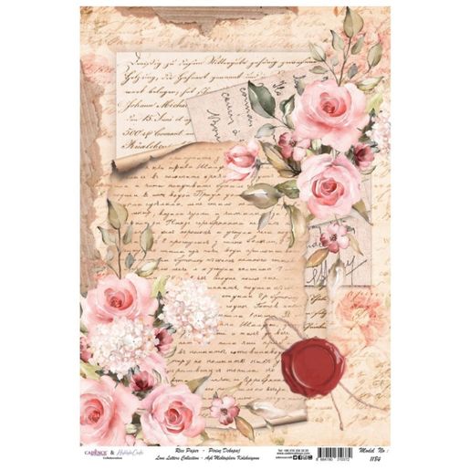 Rýžový papír Cadence - Psaníčko s pečetí - VYBERTE VELIKOST