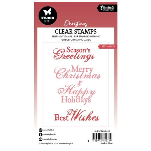 Gelová razítka Studio Light, 5 ks - Vánoční pozdravy