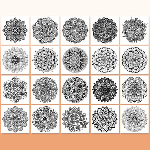 Omalovánky Studio Light, 20,3x20,3 cm, 20 l. - Mandaly